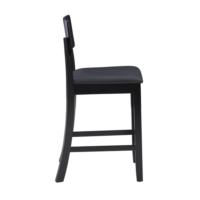 Torino Faux Leather Contemporary Counter-Height Stool - Black