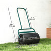 Outsunny 20" Push/Tow Behind Lawn Roller, Heavy Duty Sod Drum Roller Filled with 11 Gal Water/136 Lbs Sand, Grass Flattener for Yard, Patio, Park, Green