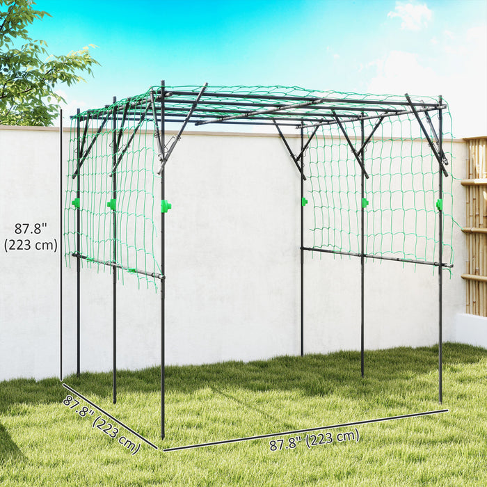 Outsunny Garden Arch Trellis, 7.3 FT Tall Cucumber Trellis, Black