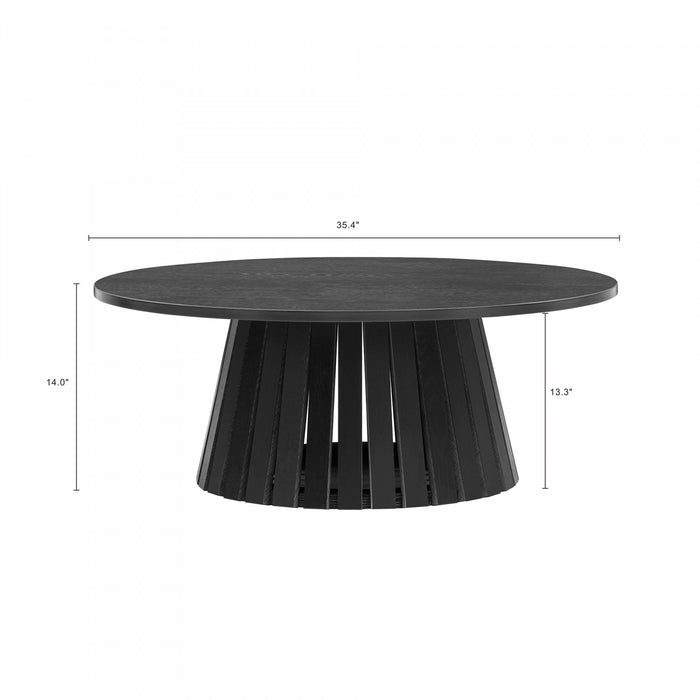 Layla Scandinavian Modern 2-Piece Coffee Table & End Table Set in Black Coffee Table Set