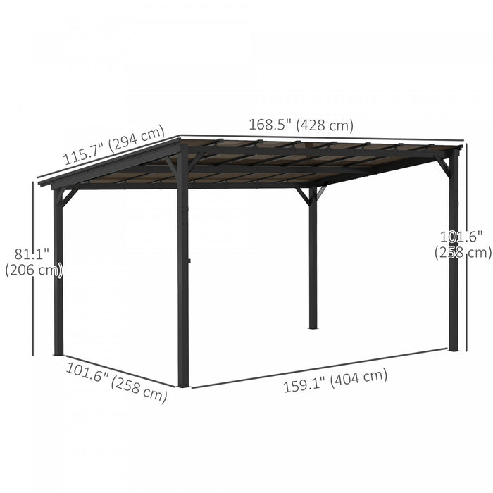 Outsunny 10' X 14' Pergola, Upf 50+ & Waterproof Polycarbonate Gazebo