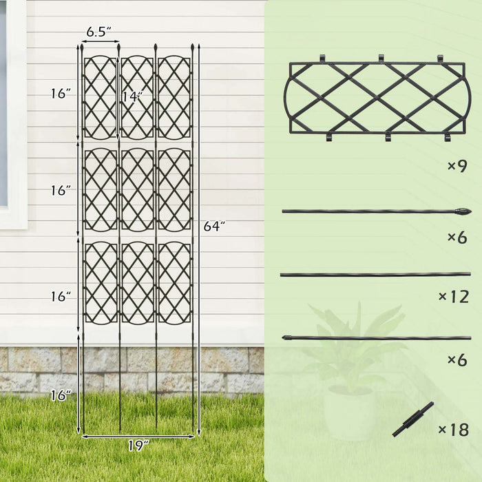 Costway 1 Pcs 58\" X 73\" Garden Trellis For Climbing Plants Rustproof Metal Plant Support Frame