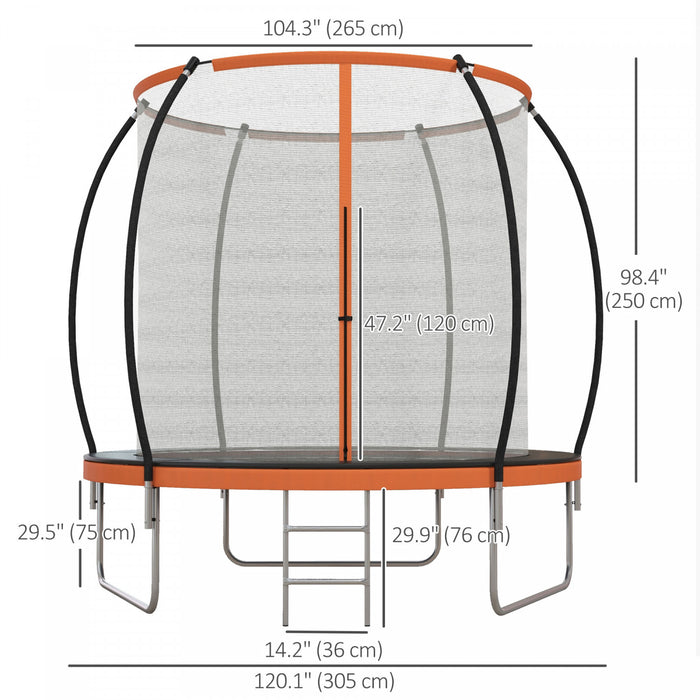 Soozier 10ft Trampoline with Enclosure Net and Ladder, Outdoor Fitness Trampoline for Adults