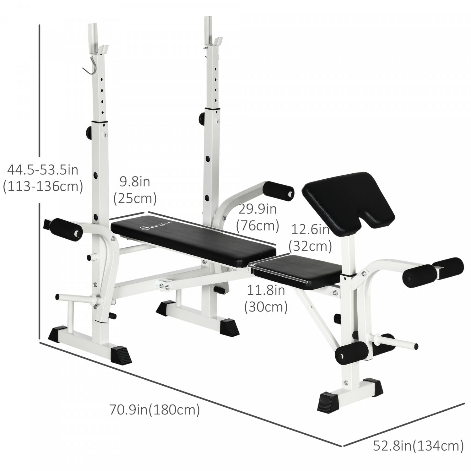 Soozier Adjustable Weight Bench Multi-function Bench Press Set Home ...