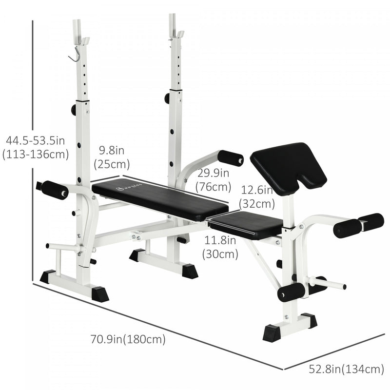 Soozier Adjustable Weight Bench Multi-function Bench Press Set Home ...