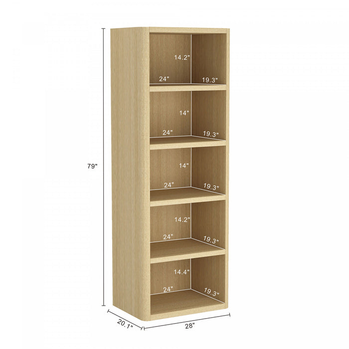 Rivington Modern 28\" Open Bookcase in Natural Oak