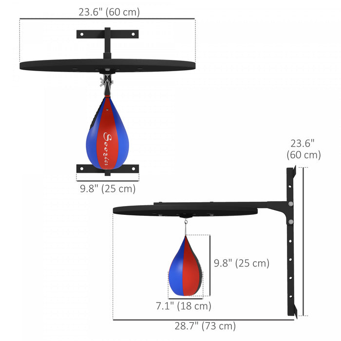 Soozier Wall Mounted Speed Bag Platform, Height Adjustable Punching Bag