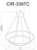 Dainolite Circulo Chandelier 97w Matte Black Finish White Acrylic Diffuser Lamp|Lustre Circulo de Dainolite en acrylique blanc qui diffuse la lumière, avec fini noir mat et ampoule de 97 W