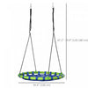 Outsunny 40" Saucer Swing Giant Hanging Tree Swing, Waterproof Nest Web Rope Seat, Adjustable Hanging Ropes for Children 3-8 Years Old, Indoor Outdoor, Backyard, Playground, Blue