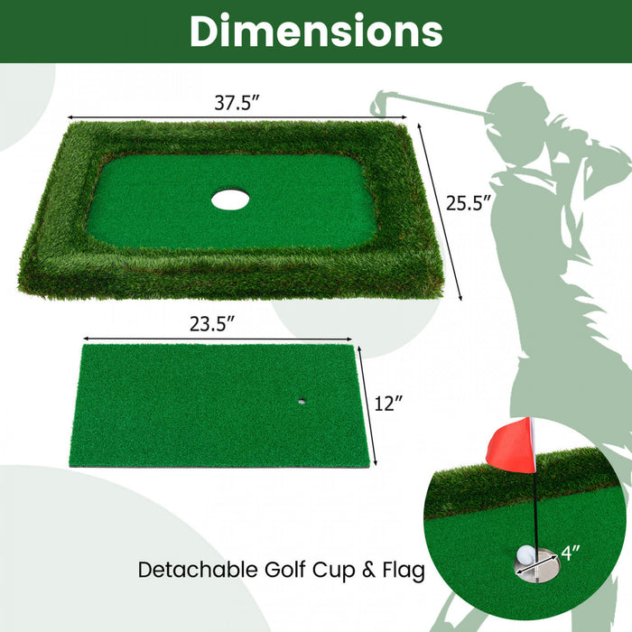 Costway Rectangular Floating Golf Green For Pool Includes Golf Hitting Mat 6 Golf Balls