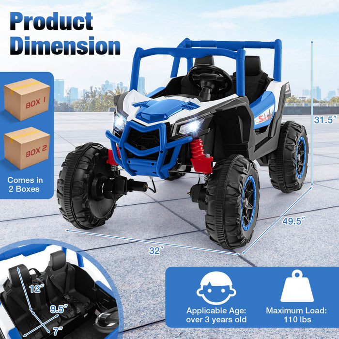 Costway 24v Kids Ride On Utv With 4 X 100w Powerful Engine Remote Control High/low Speed Navy