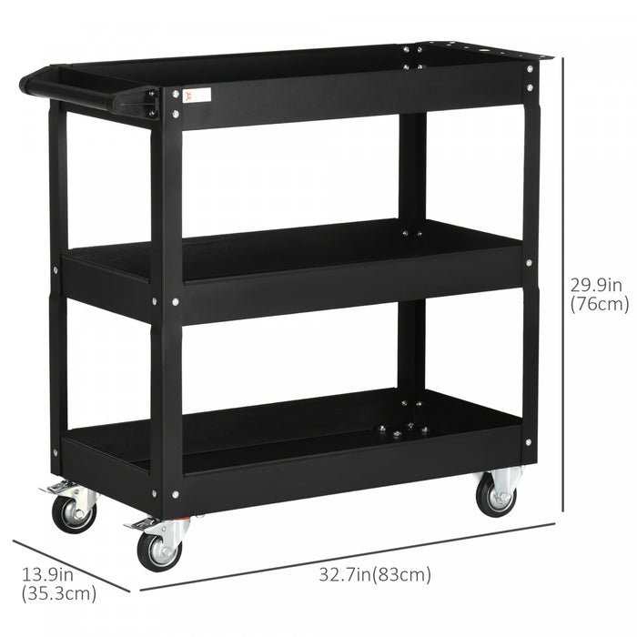 Durhand 3 Tier Rolling Tool Cart With Wheels Mobile Utility Cart