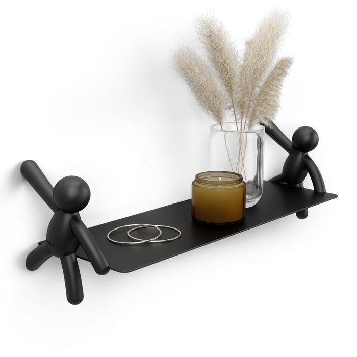 Umbra Modern Steel Buddy Floating Wall Shelf - Black