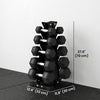 Soozier 150lbs Hex Dumbbell Weight Set with Vertical Rack for Home Gym