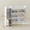 Qaba Kids Bookshelf and Toy Storage Organizer, Children Bookcase with 8 Removable Storage Bins, Shelves, Cabinet for Playroom, Nursery, Kids Room, White