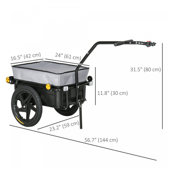 Aosom Multi-functional Bike Trailer With 16\" Wheels, Grey