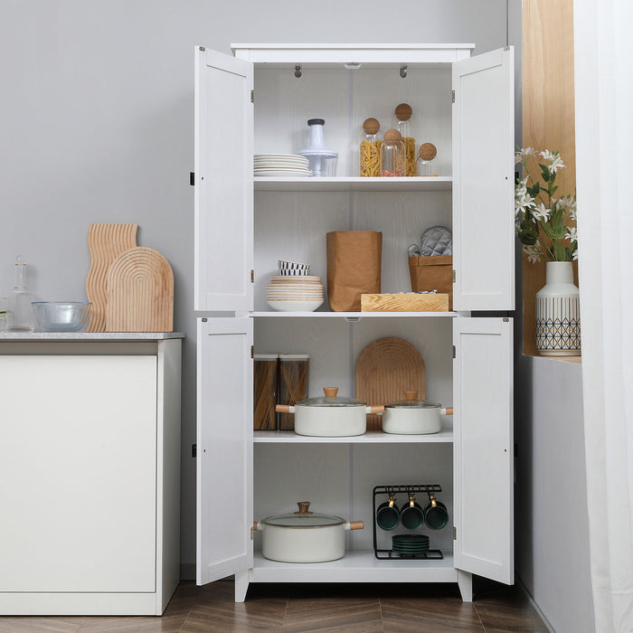 HOMCOM 72\" Freestanding Kitchen Pantry, Buffet Cabinet, White