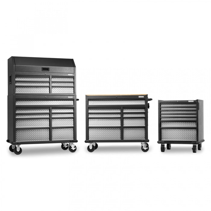 Gladiator Premier 41\" 15-Drawer Mobile Tool Chest Combo - Silver Tread