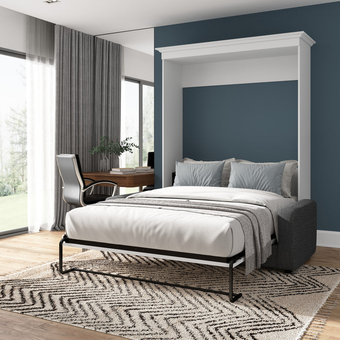 Bestar Versatile Queen Murphy Bed with Sofa (78 W) - White