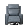 Bellamy 37 in. Leather Match Power Glider Recliner with Adjustable Headrest and USB - Blue | Fauteuil inclinable electrique a mouvement coulissant Bellamy de 37 po en cuir assorti avec appuie-tete ajustable et USB - Bleu