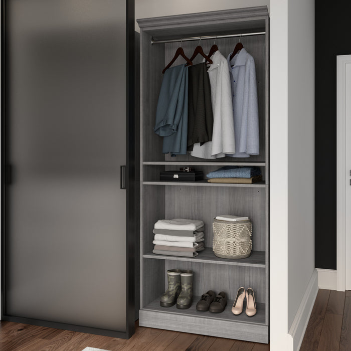 Bestar Versatile 36 W Closet Organizer - Platinum Grey