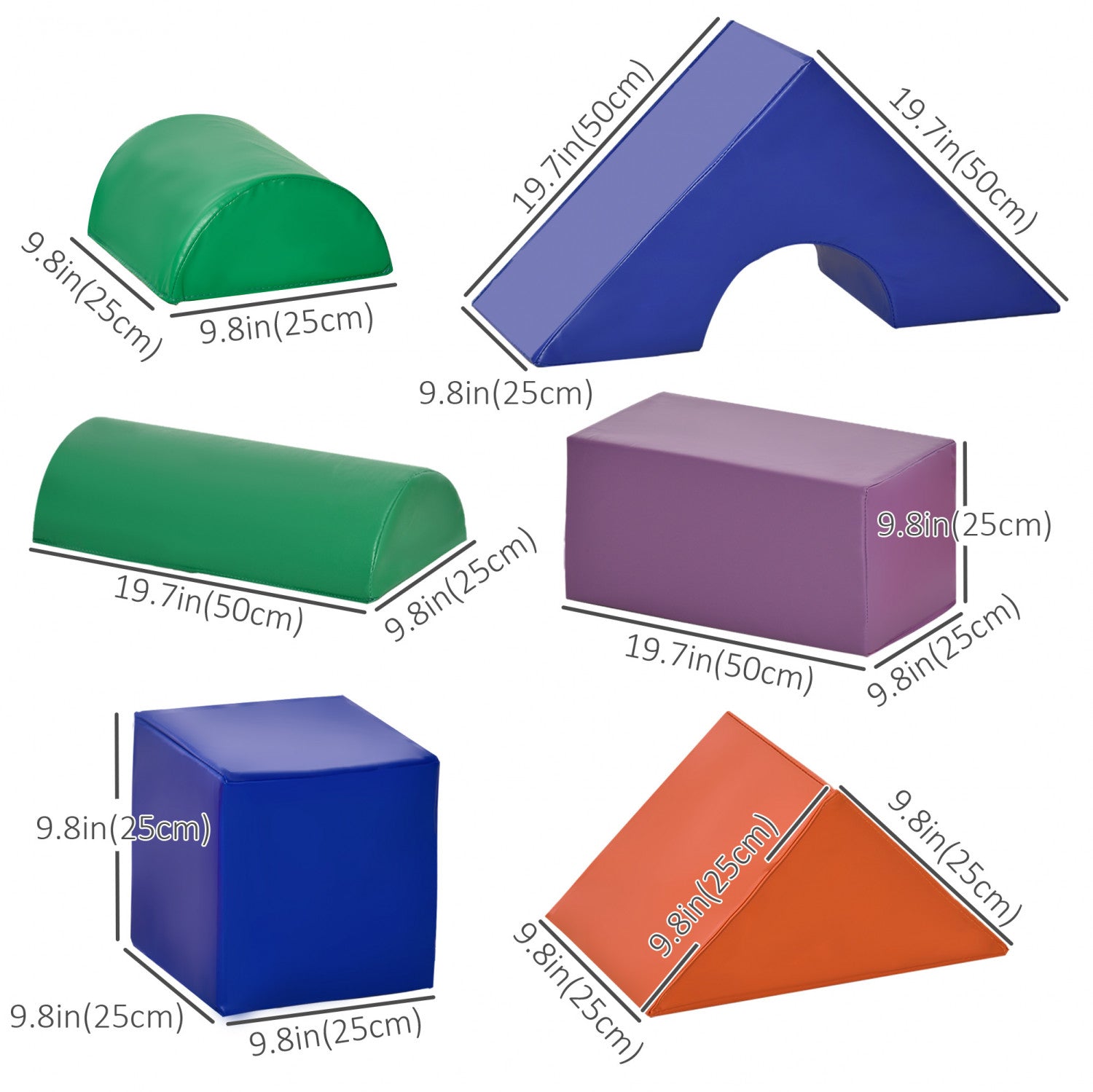 Soozier 11 Piece Soft Play Blocks Kids Climb And Crawl Gym Toy Foam ...