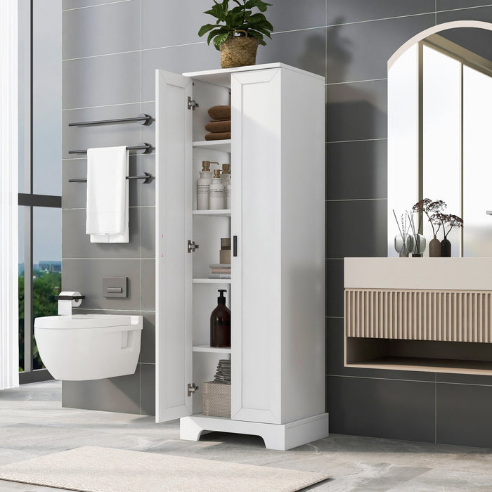 Liam Multi-Functional Storage Cabinet with Doors and Adjustable Shelves,White Accent Cabinet