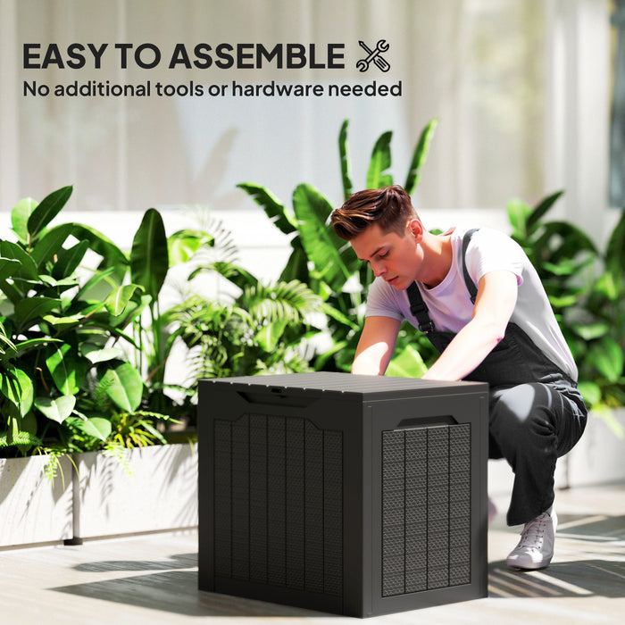Outsunny 28 Gallon Outdoor Deck Box, Waterproof And Uv Resistant Patio Box