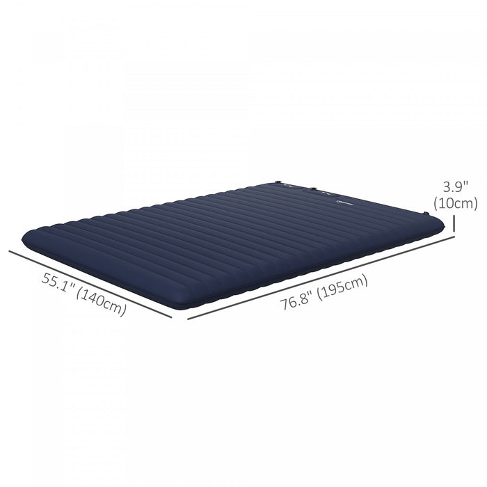 Outsunny Camping Air Mattress, Double Air Bed With Foot Pump And Carry Bag
