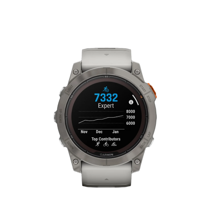 Garmin Fenix® 7x Pro Gps Smartwatch - Health Monitoring With Solar Charging, 51mm - Titanium/orange