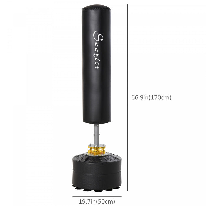 Soozier Freestanding Boxing Punch Bag With Weighted Base Adjustable Height