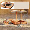 Qaba Kids Sandbox with Canopy, Wooden Sand Box with Foldable Picnic Table, Bench Seats, Bottom Liner, Outdoor Sand Pit with Cover for 6 Children, Gift for Ages 3-8, Khaki
