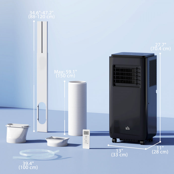 HOMCOM 10,000 BTU Portable Air Conditioner for 440 sqft room, Timer, Black