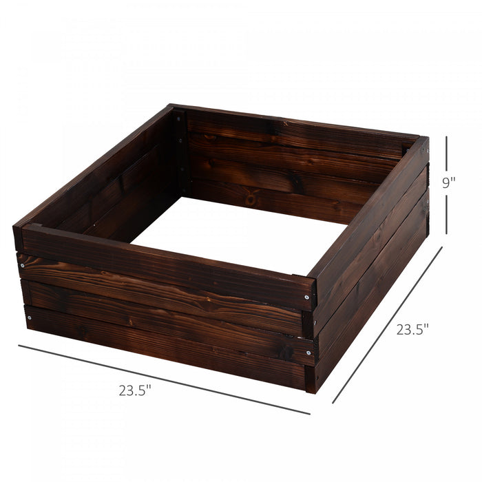 Outsunny Raised Garden Bed Elevated Wooden Planter Box For Backyard, Patio To Grow Vegetables, Herbs, And Flowers