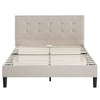 Ibidun Upholstered Platform Bed with Headboard in Beige - King Size | Ibidun lit plateforme rembourré avec tête de lit beige - Très grand