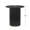 Voss Modern Round Dining Table with Ash Veneer Tabletop & Metal Base, Black | Table a manger ronde moderne Voss avec plateau en frene et base metallique, noir