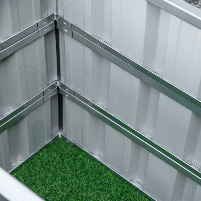 Outsunny 47''x47''x25'' 3 Tier Raised Garden Bed, Metal Elevated Planer Box Kit W/ A Pairs Of Glove For Backyard, Patio To Grow Vegetables, Herbs, And Flowers, Grey