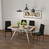HOMCOM Dining Chairs, Set of 4, PU Leather Upholstered Accent Chairs, Back