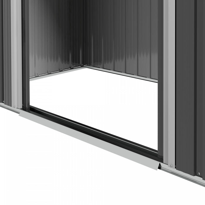 Outsunny 6ft X 4ft Metal Garden Shed, Large Outdoor Shed Storage Building With Double Sliding Doors And 4 Vents, Dark Grey