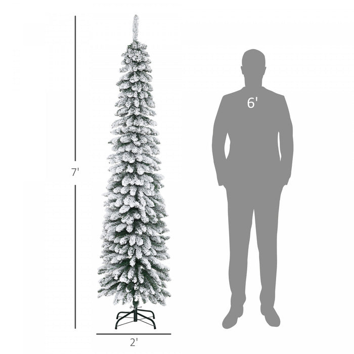Homcom 7' Artificial Christmas Tree With Realistic Branches Green