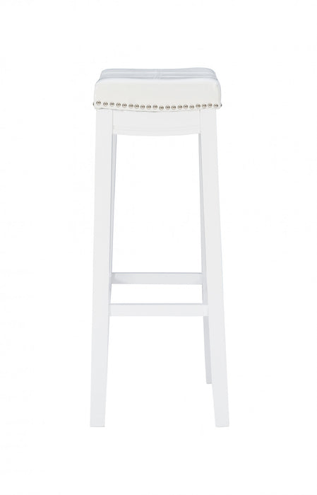 Claridge Fabric Backless Barstool - White