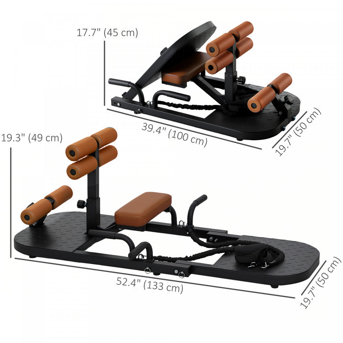 Soozier Foldable Sissy Squat Machine Hip Thrust Machine With Push Up Stand