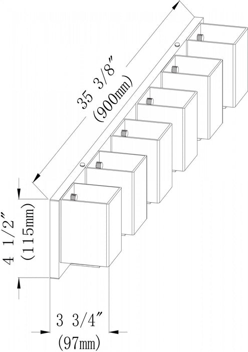 Dainolite Verona 6 Light Vanity Light Polished Chrome Finish White Glass Shade Lamp