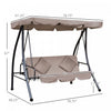 Outsunny Patio Swing Chair, 3 Person Convertible Hammock, Outdoor Lounge Bed, Cushioned With Tilt Ca|Outsunny Balancoire De Jardin Convertible Pour 3 Personnes Hamac Lit De Salon Exterieur Coussine Ave