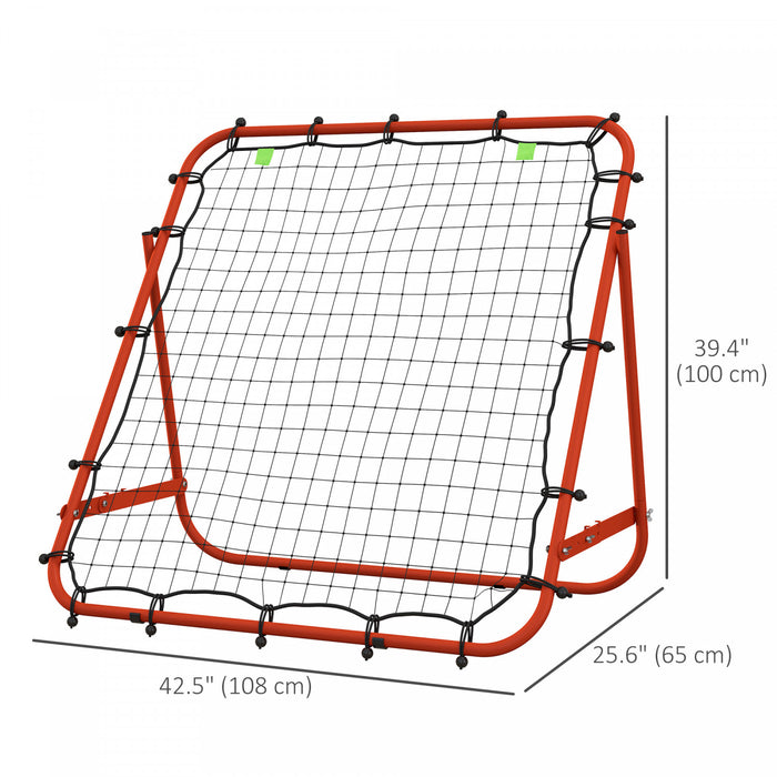 Soozier Volleyball Rebounder Net, Adjustable Soccer Rebounder, Red