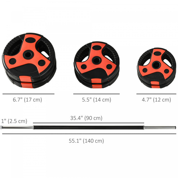 Soozier 44lbs Adjustable Barbell Weight Set for Home Gym Exercise