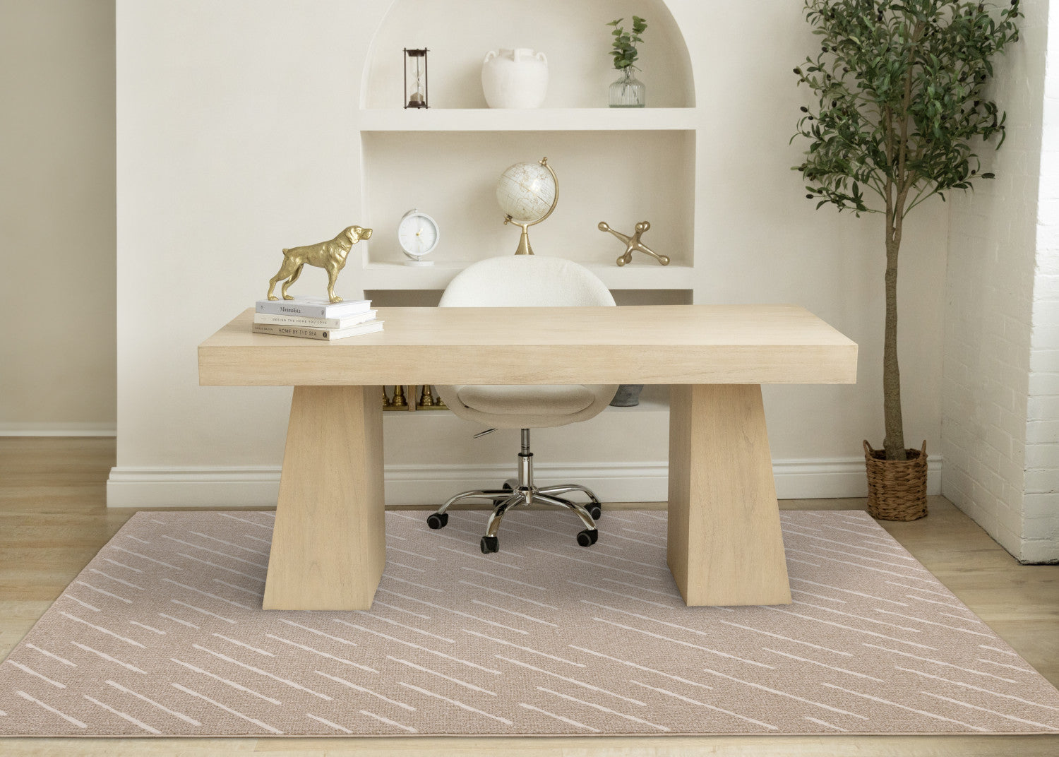 Diagonal Pattern Cream Rug Covington Beige Cream Diagonal Rain Streaks Design Rug, 7'10