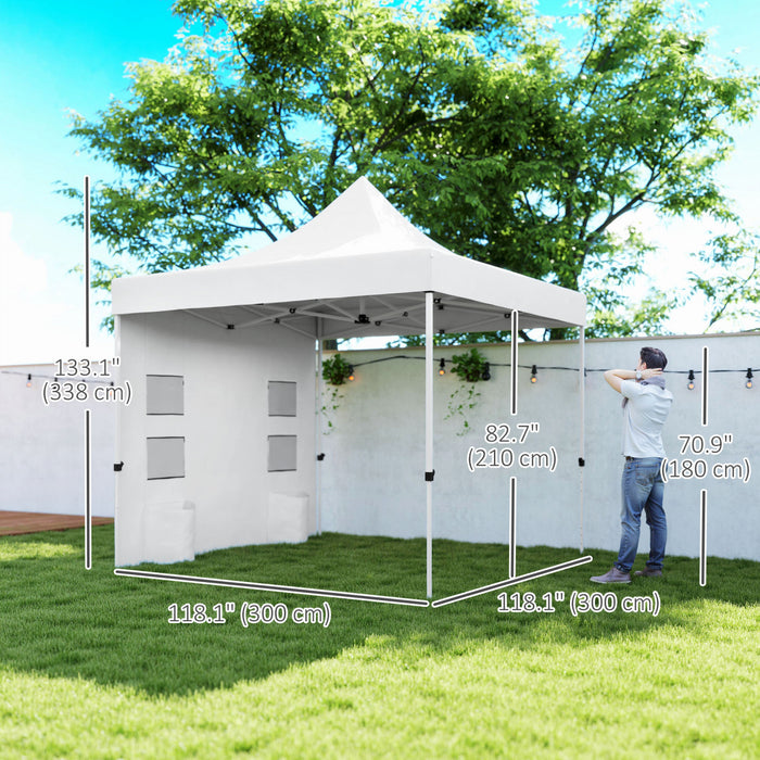 Outsunny 10' X 10' Heavy Duty Pop Up Canopy Tent, Upf50+, White