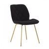 Brynlee Black Tufted Accent Chair with Gold Legs (Set of 2) | Chaise d'appoint Brynlee noire capitonnee avec pieds dores (ens. de 2)
