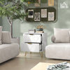 HOMCOM Bedside Table with 2 Storage Drawers for Bedroom, Living Room